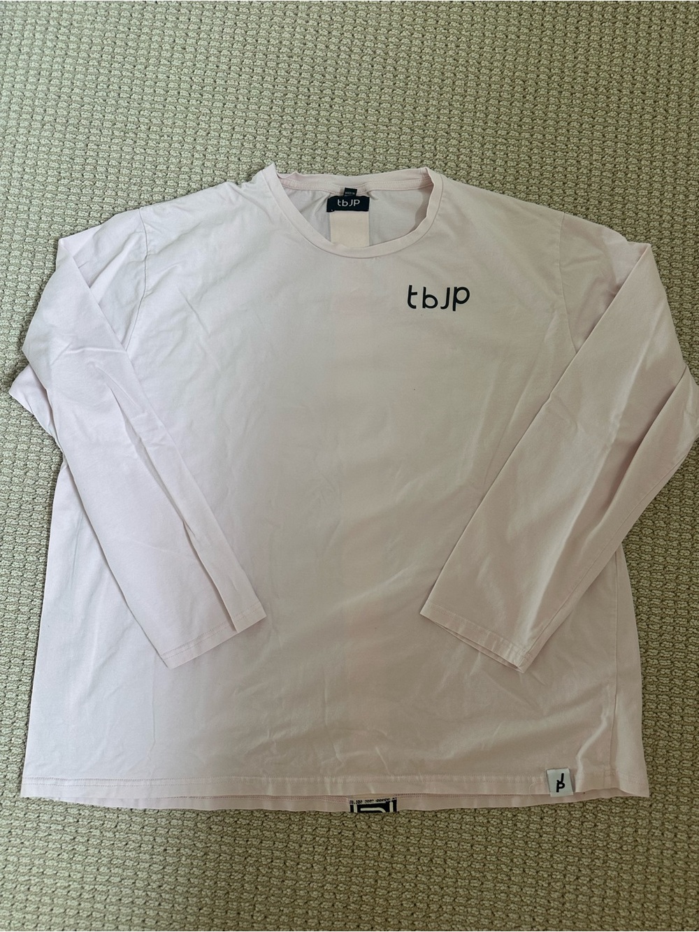 Men's Long Sleeve Crew in Pale Pink